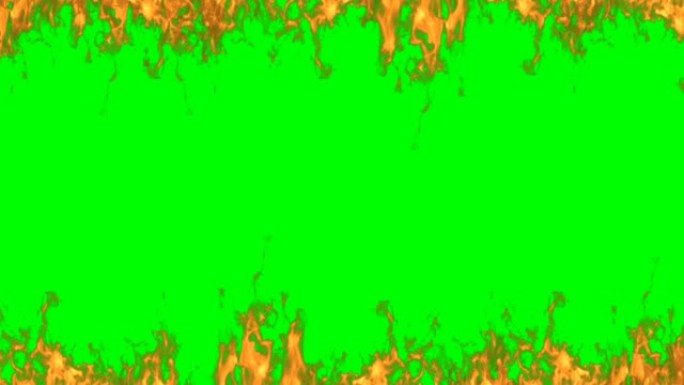 背景绿色屏幕中的火