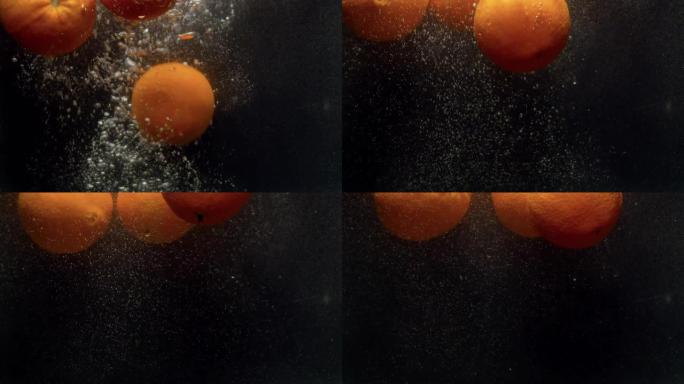 橘子掉进水里