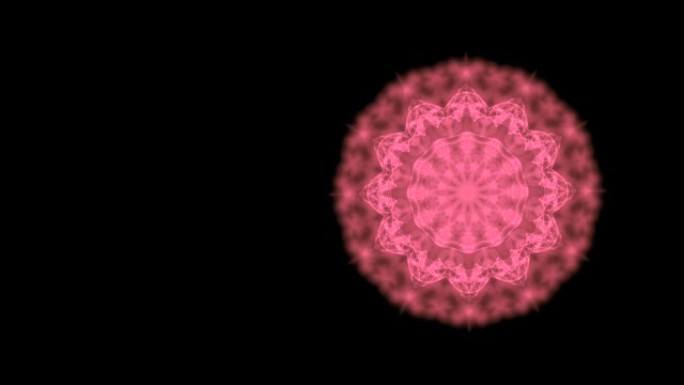 能量吸收概念。粉红色圆形图案缓慢旋转和变窄的抽象视频，消耗了途中的一切。
