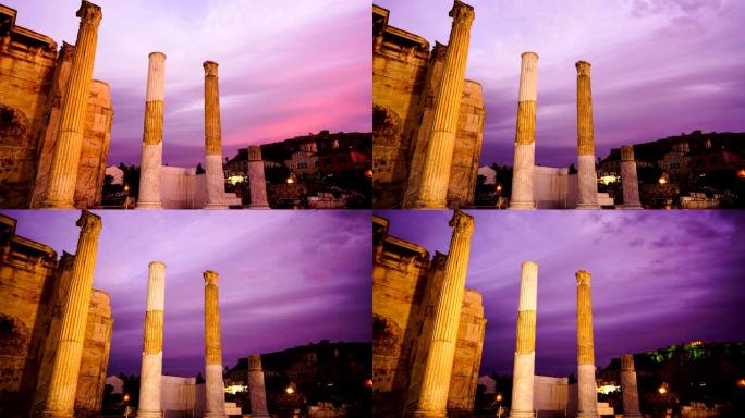 延时: 雅典雅典卫城日落