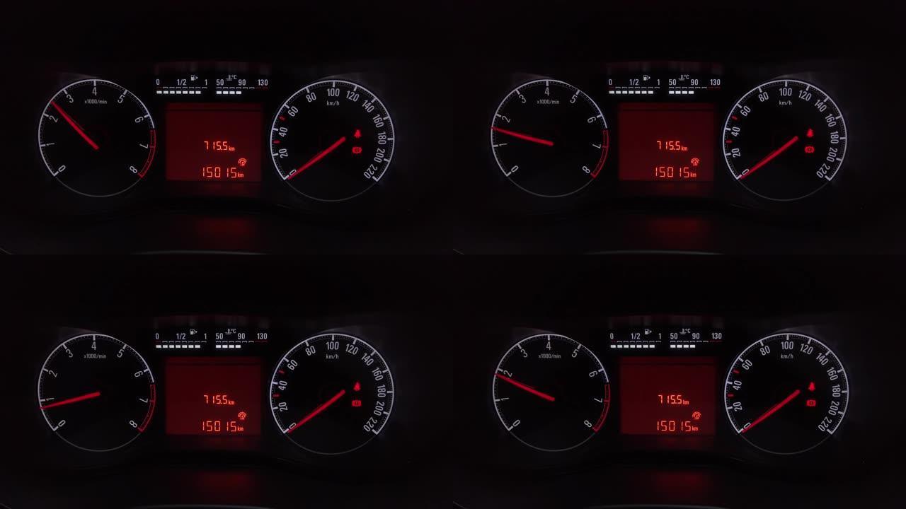 红黑汽车里程表加速