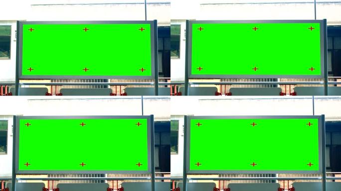 地铁站产品展示用绿屏空白广告广告牌.4k镜头