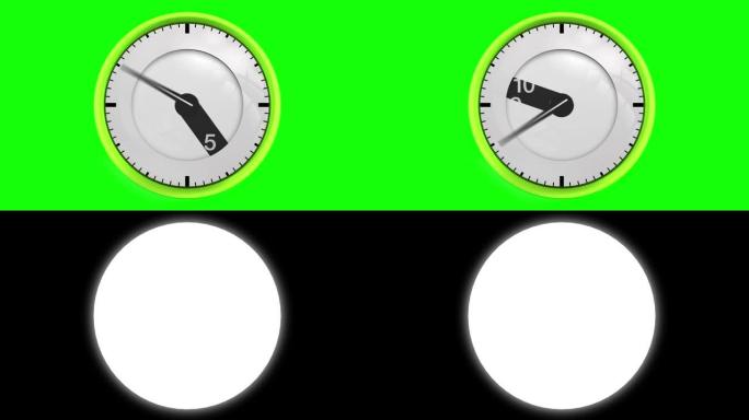 秒表动画图标时钟，带移动箭头动画，可选亮度哑光阿尔法亮度哑光