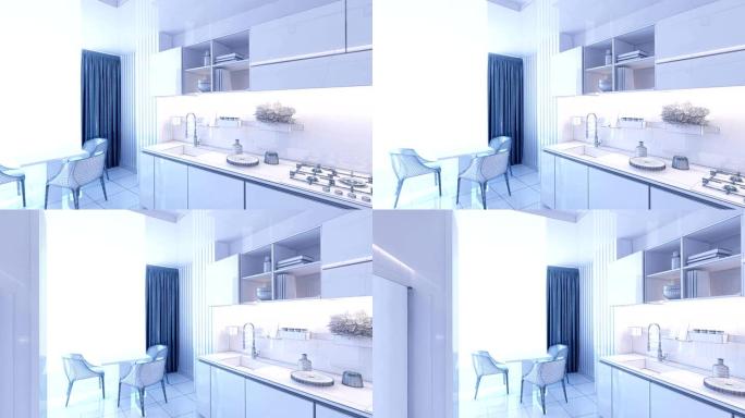 动画网格渲染图形室内设计厨房模糊阁楼