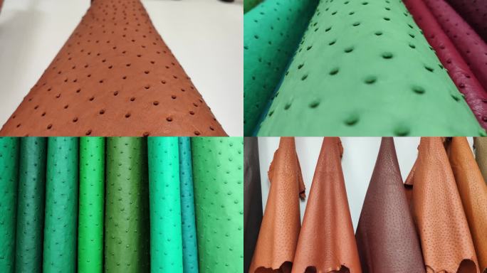 皮料皮革鸵鸟皮面料颜色材料设计工匠手工