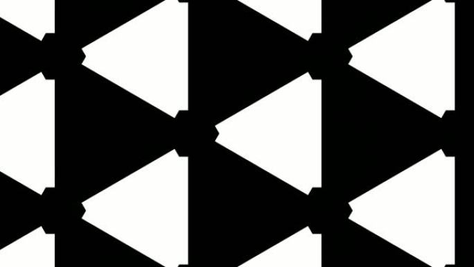 黑白万花筒六边形图案