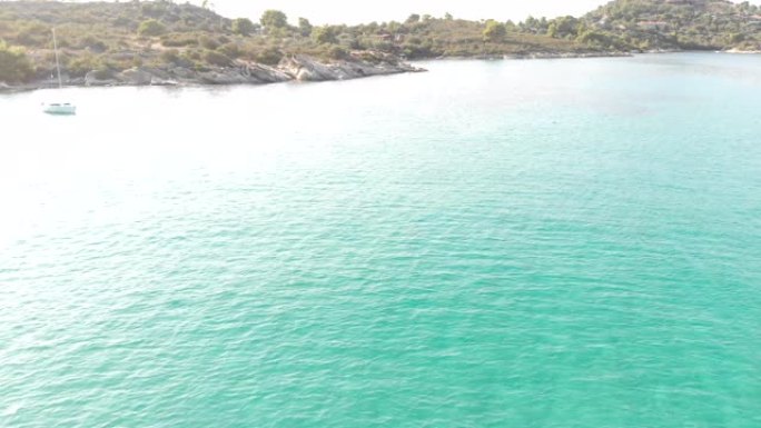 蓝色爱琴海海岸线宁静平静安静