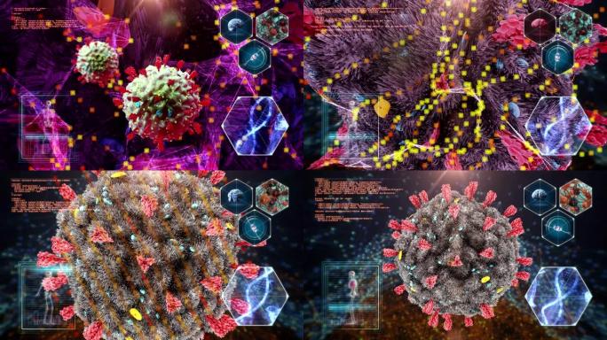 扫描冠状病毒新冠病毒3d病毒病原体