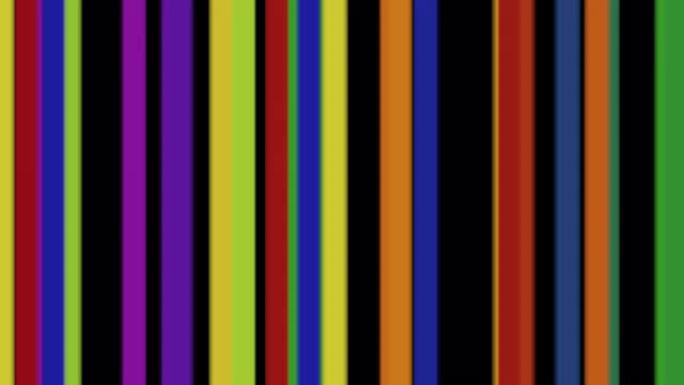 带有可循环的彩虹色垂直线的示波器