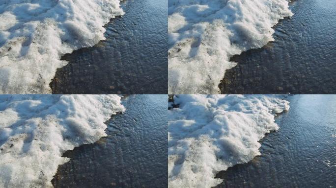 融化的雪中的水