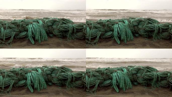 海洋和自然中的塑料废物用塑料网回馈人类的伤害