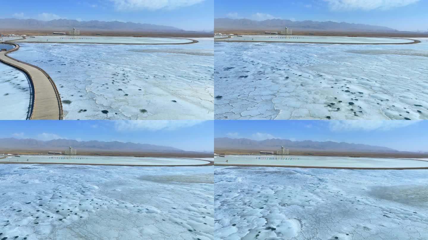 4k茶卡天空壹号湖面结冰