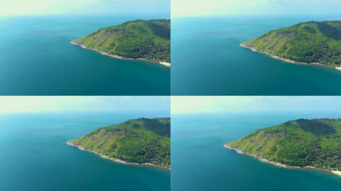 普吉岛。热带岛屿，白色沙滩。美丽，从上面看。热带岛屿，沙滩。泰国航空