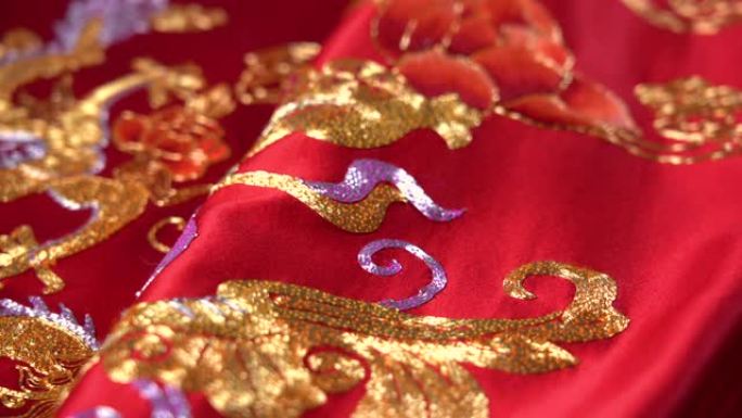中国传统刺绣特写豪华奢侈缝纫机