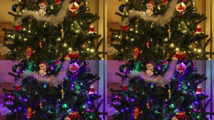 室内通用圣诞树。视频