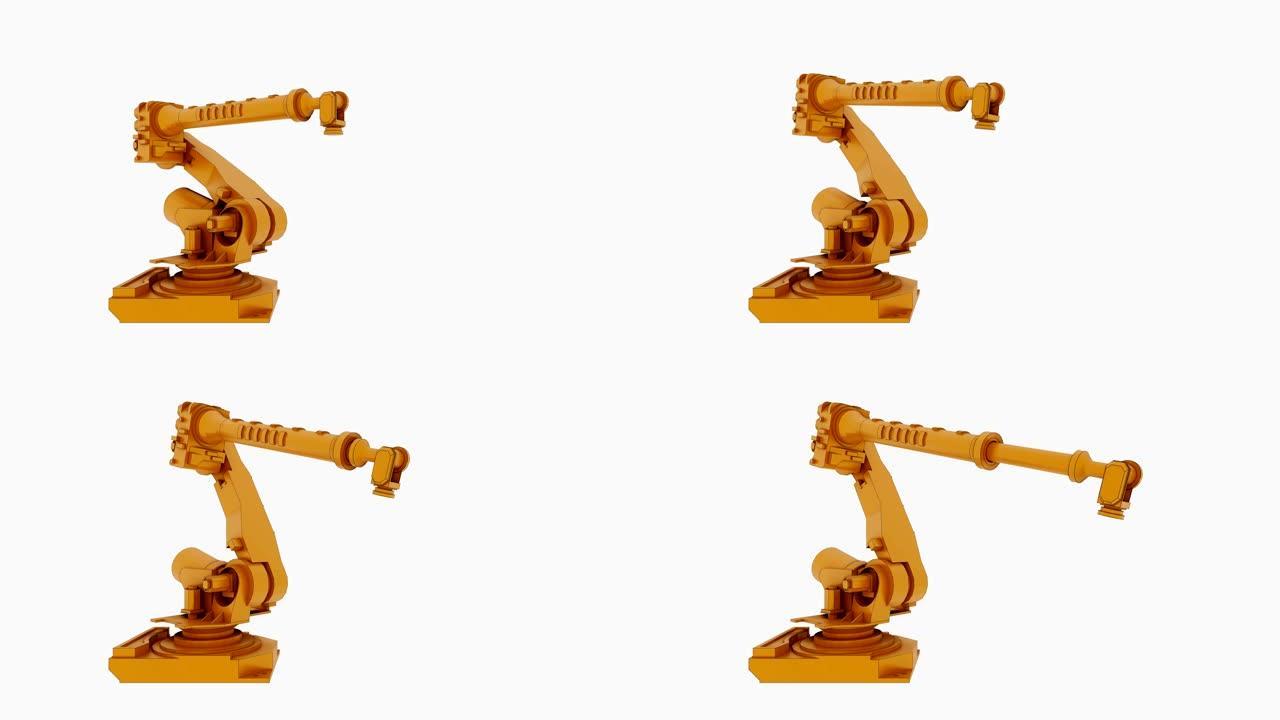 工业机器人的动画，视频
