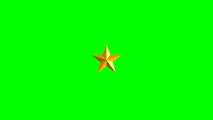 绿色背景上的星星。孤立的3D渲染