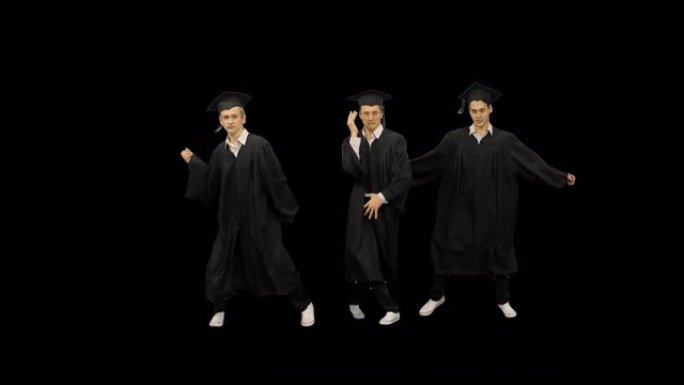 即将毕业的男学生一起跳舞，阿尔法频道