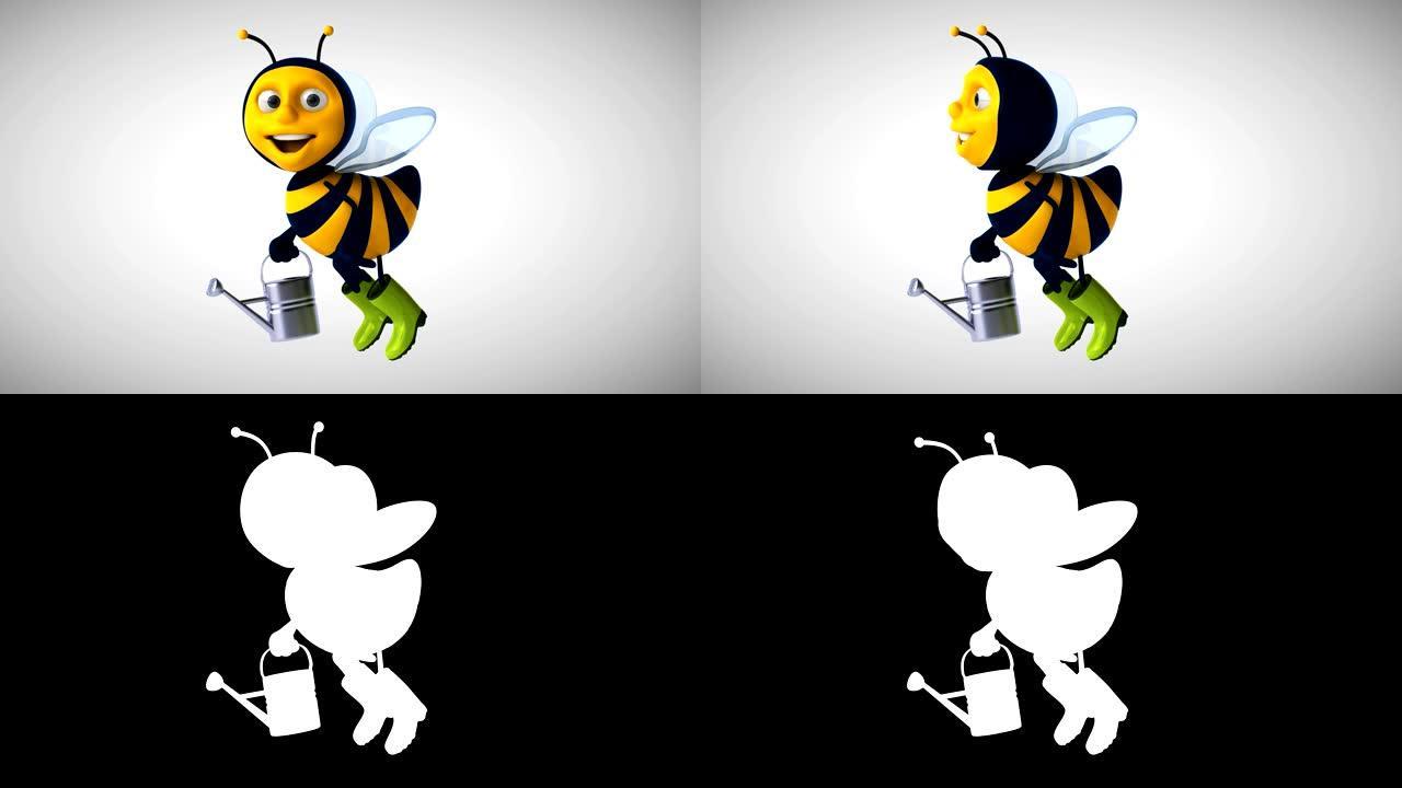 有趣的3D卡通园丁蜜蜂