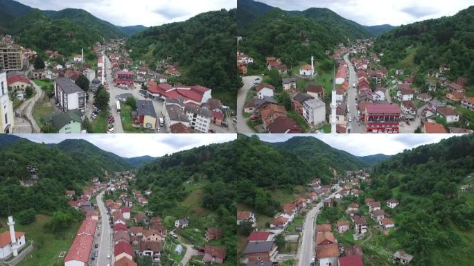 ,波斯尼亚的斯雷布雷尼察。无人机拍摄的