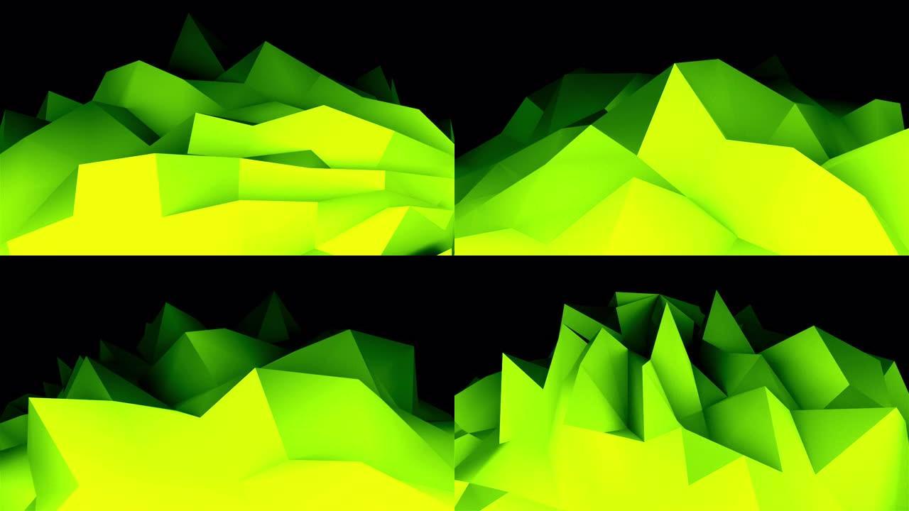 带边缘的简单低多边形表面，计算机生成现代抽象背景，3d渲染