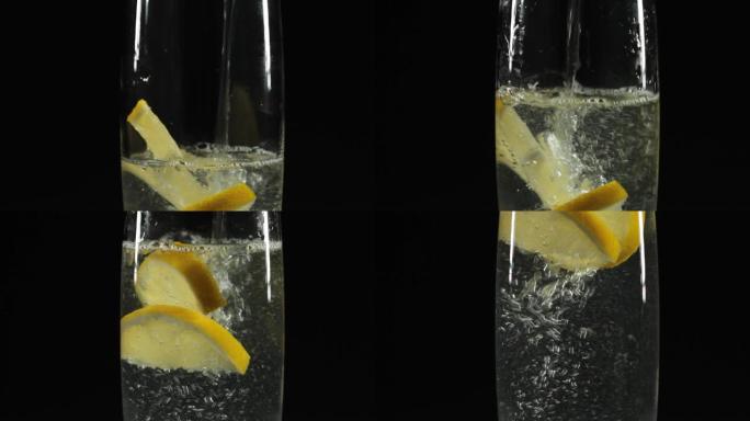 杯水中的柠檬片多喝水