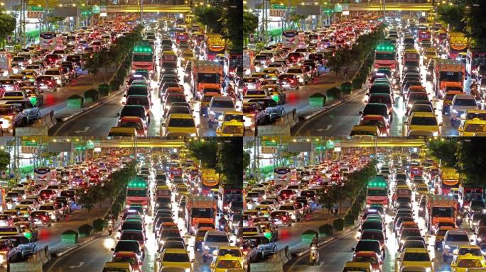 城市夜城的交通拥堵