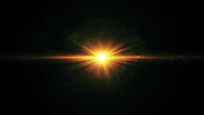 黑色背景上的镜头耀斑效果。抽象太阳爆发，太阳耀斑为屏幕模式使用。阳光耀斑自然抽象背景，闪烁的太阳爆发