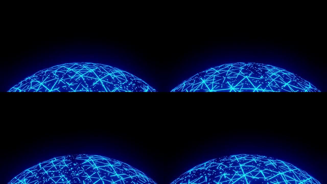 Sphere抽象数字技术的科幻未来派，3D渲染