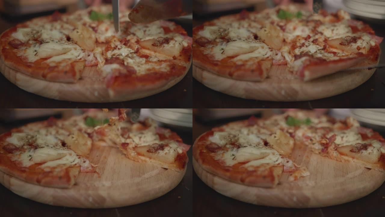 摄影食品披萨吃披萨吃西餐