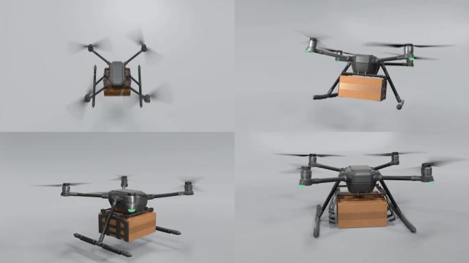 用于送货的无人机的3d动画