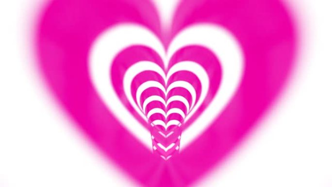 母亲节概念的粉红色环形心脏走廊