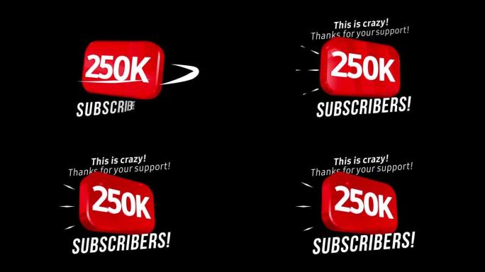 250000追随者谢谢视频帖子。特别250k用户目标庆祝200 50,000社交媒体朋友，粉丝或订阅