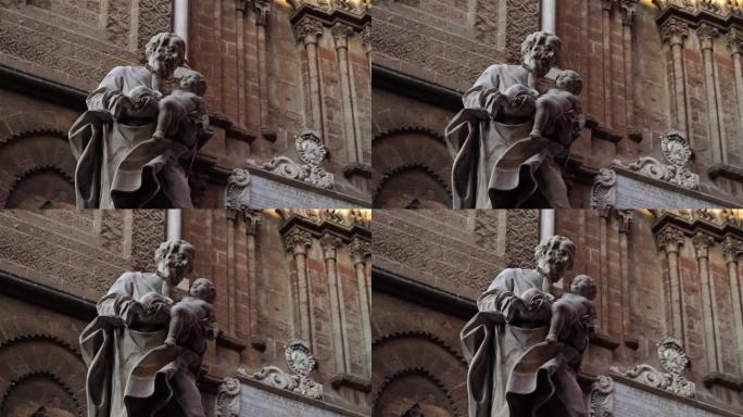 雕塑雕像巴勒莫大教堂，巴勒莫大教堂。