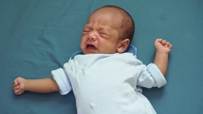新生男婴哭泣特写空镜婴儿