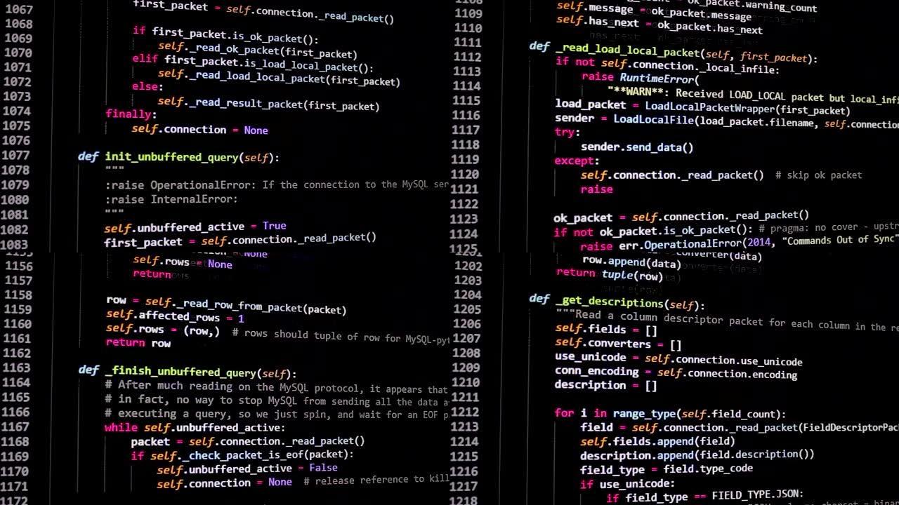 开发者软件源代码屏幕。编程代码。编写脚本。程序员编辑代码背景