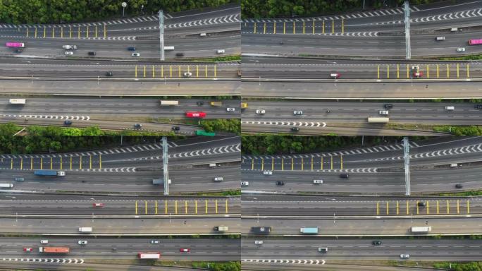 香港市区的交通公路空中天桥