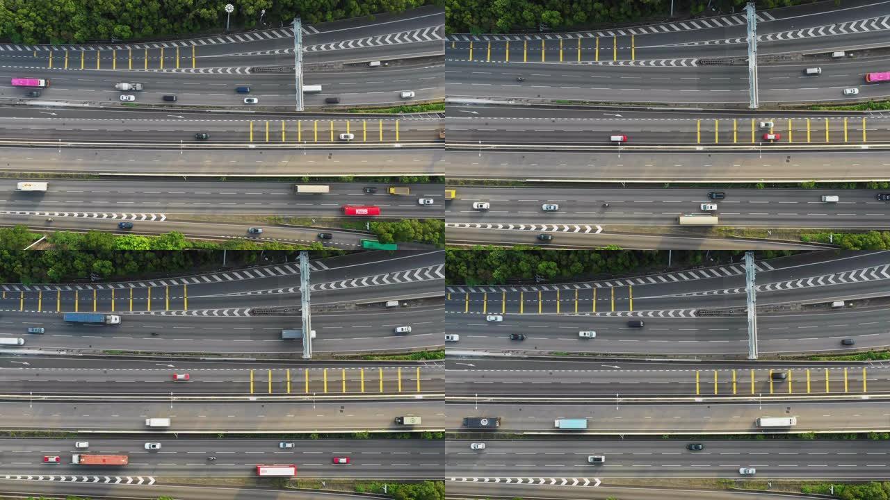 香港市区的交通公路空中天桥