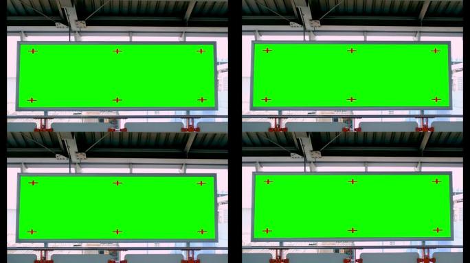 地铁站产品展示用绿屏空白广告广告牌.4k镜头
