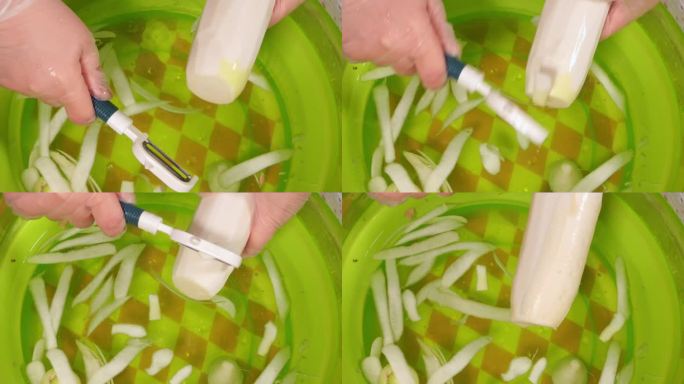 削皮刀给白萝卜去皮削萝卜 (4)