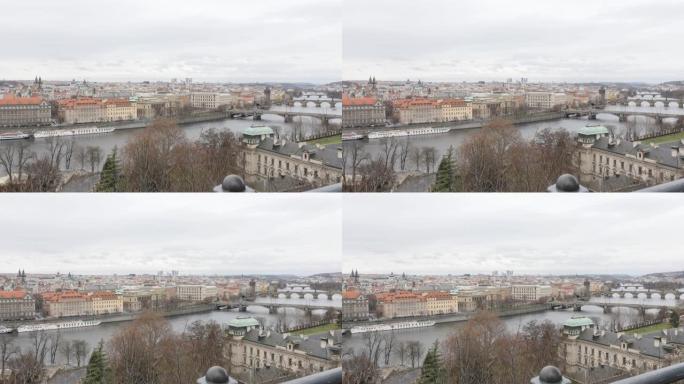 捷克屋顶和著名的尖顶和圆顶的首都