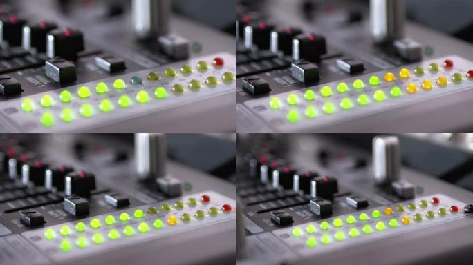 混音控制台或Dj控制台上的LED指示灯电平信号