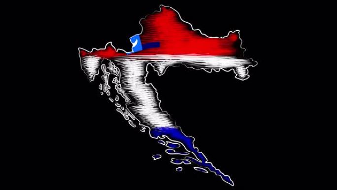 萨格勒布克罗地亚为地图和旗帜着色。运动设计。