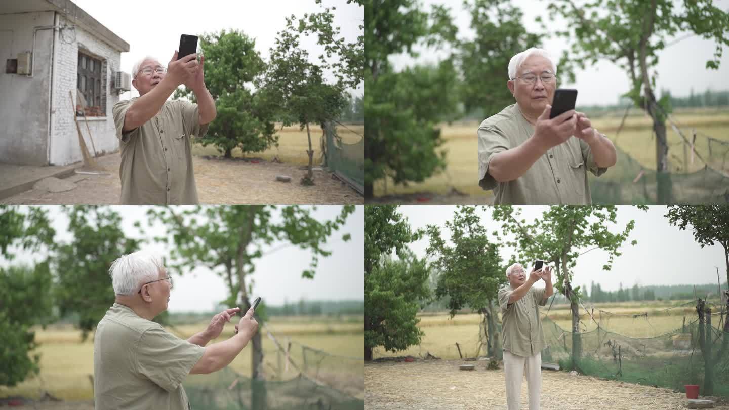 实拍老人用智能手机