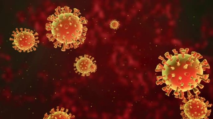 为2019 nCoV，传染性非典型肺炎和MERS冠状病毒3D渲染概念。