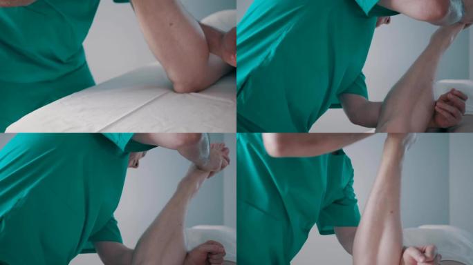运动按摩-小腿按摩-理疗师做小腿按摩