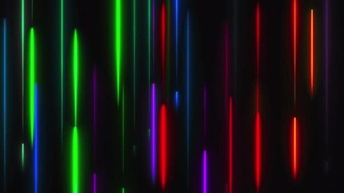 许多垂直霓虹灯线，抽象计算机生成背景，3D渲染