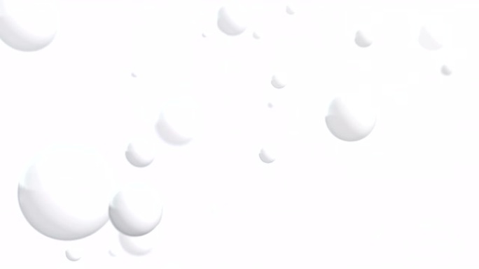 白色三维球体浮动圆球飘动