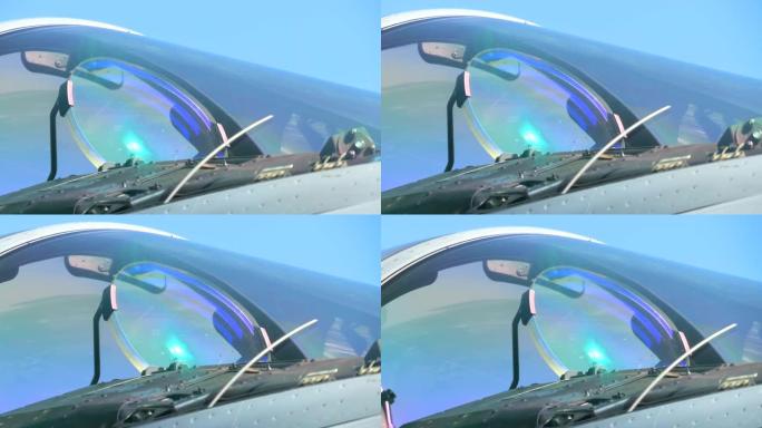 喷气机驾驶员甲板的玻璃窗