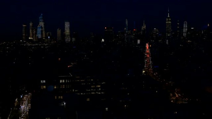 曼哈顿中城夜晚的城市景观